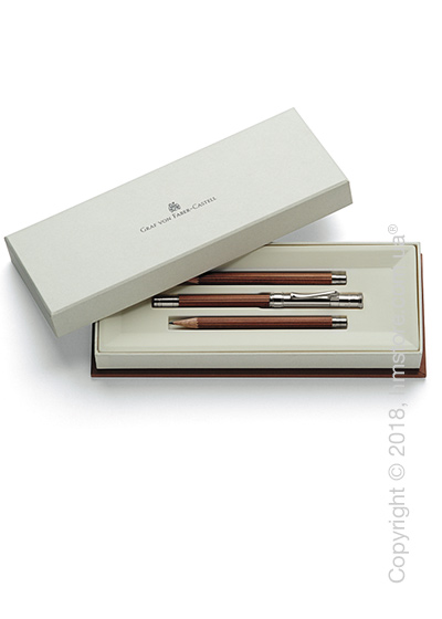 Настольный набор Graf von Faber-Castell 3 Perfect Pencils Platinium-Plated, 3 предмета, Brown