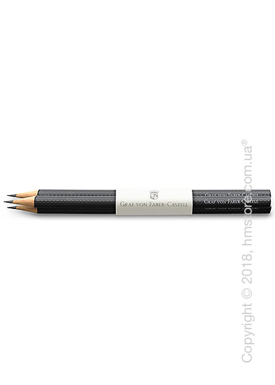 Комплект простых карандашей Graf von Faber-Castell 3 Graphite Pencils Guilloche, Black