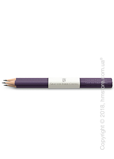 Комплект простых карандашей Graf von Faber-Castell 3 Graphite Pencils Guilloche, Violet Blue