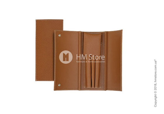 Кожаный пенал Graf von Faber-Castell Case For 3 Pens Epsom, Cognac Grained Leather