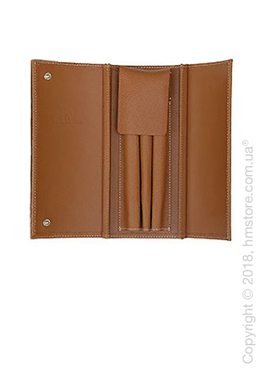 Кожаный пенал Graf von Faber-Castell Case For 3 Pens Epsom, Cognac Grained Leather