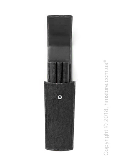 Кожаный пенал Graf von Faber-Castell Sliding Case For 3 Pens, Black Grained Leather