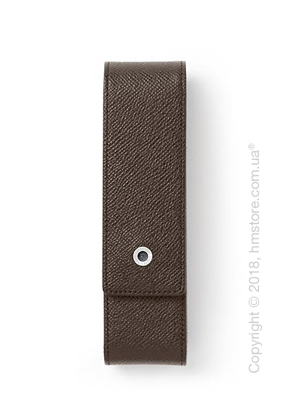 Кожаный пенал для ручек Graf von Faber-Castell Standard Case For 2 Pens Epsom, Dark Brown Grained Leather