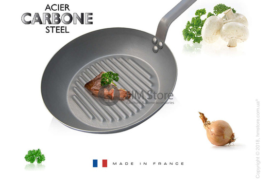 Сковорода-гриль De Buyer Carbone Plus 26 см