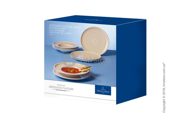 Набор фарфоровой посуды Villeroy & Boch коллекция Artesano Nature на 4 персоны, 8 предметов, Beige