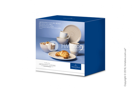Набор фарфоровой посуды Villeroy & Boch коллекция Artesano Nature на 2 персоны, 6 предметов, Beige