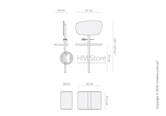 Столик туалетный Nomon Tocador коллекция Momentos
