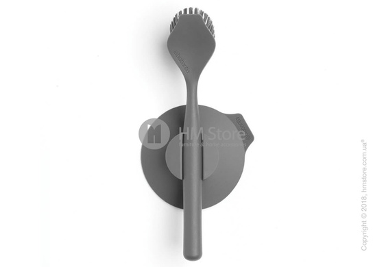 Щетка кухонная для посуды Brabantia Washing Brush with Suction Holder, Dark Grey