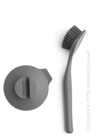 Щетка кухонная для посуды Brabantia Washing Brush with Suction Holder, Dark Grey