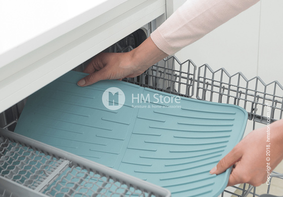 Коврик-сушка для посуды Brabantia Silicone Printing Mat, Mint