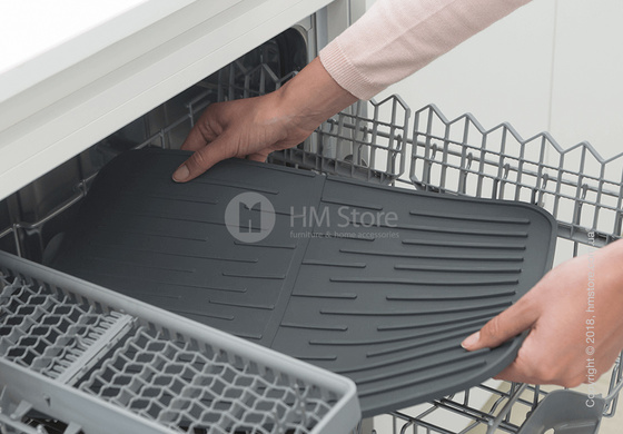 Коврик-сушка для посуды Brabantia Silicone Printing Mat, Dark Grey