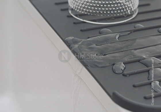 Коврик-сушка для посуды Brabantia Silicone Printing Mat, Dark Grey