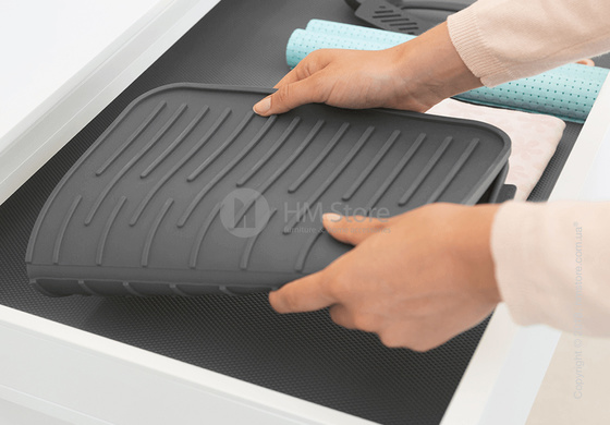 Коврик-сушка для посуды Brabantia Silicone Printing Mat, Dark Grey