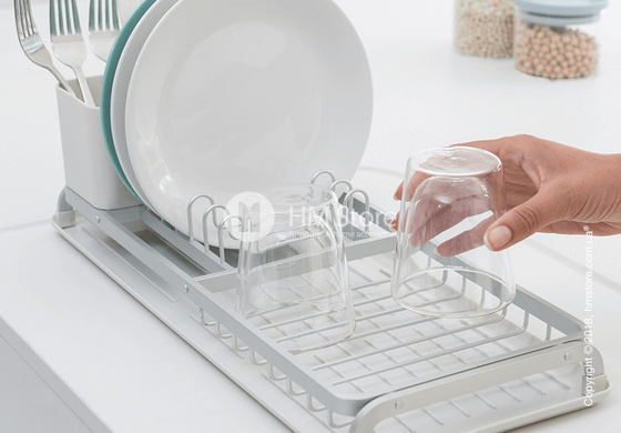 Сушка для посуды Brabantia Compact Printing Rib, Light Grey