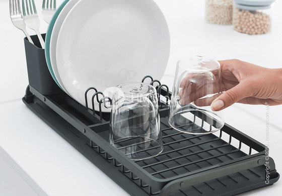 Сушка для посуды Brabantia Compact Printing Rib, Dark Grey