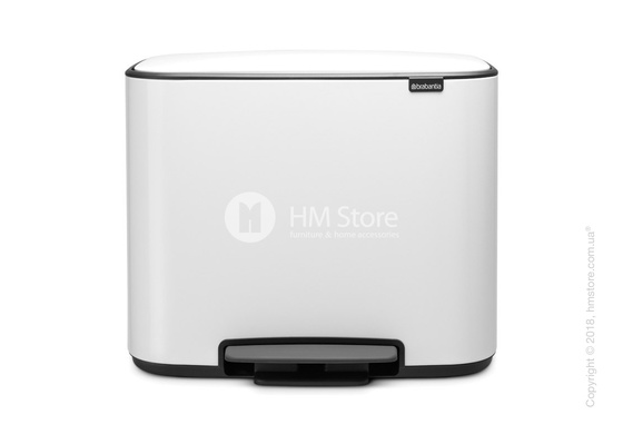 Ведро для сортировки мусора двухсекционное Brabantia Bo Pedal Bin 11/23 л, White