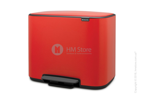 Ведро для сортировки мусора трехсекционное Brabantia Bo Pedal Bin 11/11/11 л, Passion Red