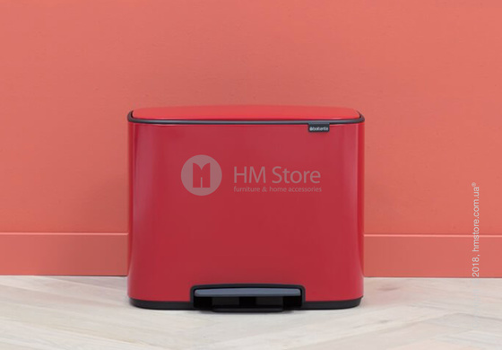 Ведро для сортировки мусора трехсекционное Brabantia Bo Pedal Bin 11/11/11 л, Passion Red