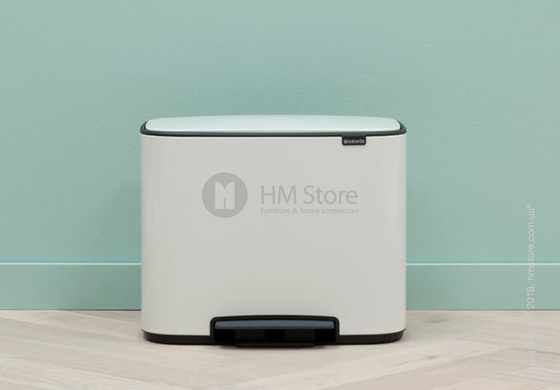 Ведро для сортировки мусора трехсекционное Brabantia Bo Pedal Bin 11/11/11 л, White