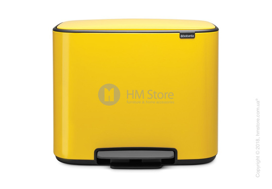 Ведро для сортировки мусора трехсекционное Brabantia Bo Pedal Bin 11/11/11 л, Daisy Yellow Ведро для сортировки мусора трехсекционное Brabantia Bo Pedal Bin 11/11/11 л, Daisy Yellow