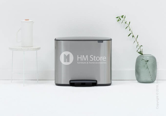 Ведро для сортировки мусора трехсекционное Brabantia Bo  Pedal Bin 11/11/11 л,  Matt Steel Fingerprint Proof