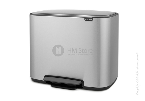 Ведро для сортировки мусора трехсекционное Brabantia Bo  Pedal Bin 11/11/11 л,  Matt Steel Fingerprint Proof