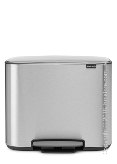 Ведро для сортировки мусора трехсекционное Brabantia Bo  Pedal Bin 11/11/11 л,  Matt Steel Fingerprint Proof