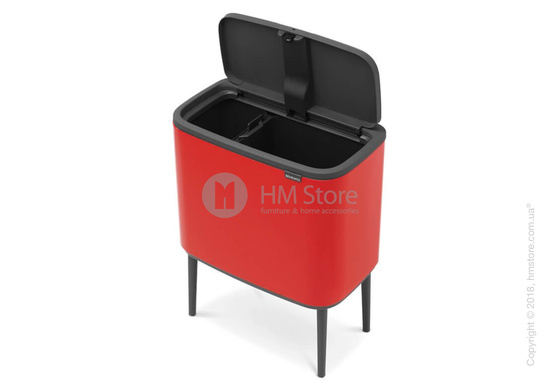 Ведро для сортировки мусора двухсекционное Brabantia Bo Touch Bin 11/23 л, Passion Red
