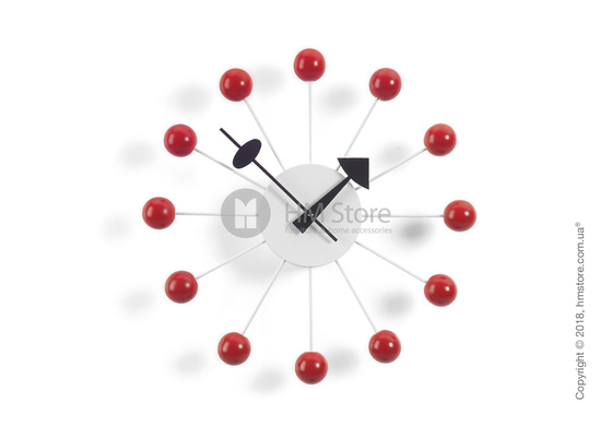 Часы настенные Vitra Ball Clock, Red