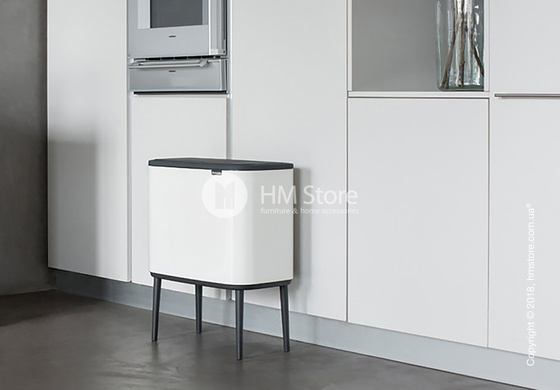 Ведро для сортировки мусора двухсекционное Brabantia Bo Touch Bin 11/23 л, White