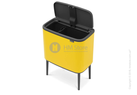 Ведро для сортировки мусора двухсекционное Brabantia Bo Touch Bin 11/23 л, Daisy Yellow