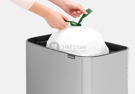 Ведро для сортировки мусора двухсекционное Brabantia Bo Touch Bin 11/23 л,  Matt Steel Fingerprint Proof