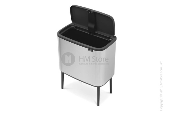 Ведро для сортировки мусора двухсекционное Brabantia Bo Touch Bin 11/23 л,  Matt Steel Fingerprint Proof
