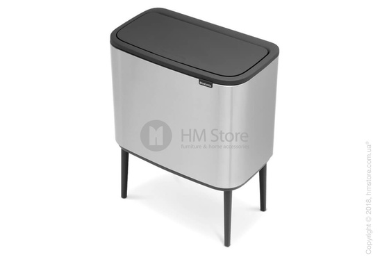 Ведро для сортировки мусора двухсекционное Brabantia Bo Touch Bin 11/23 л,  Matt Steel Fingerprint Proof
