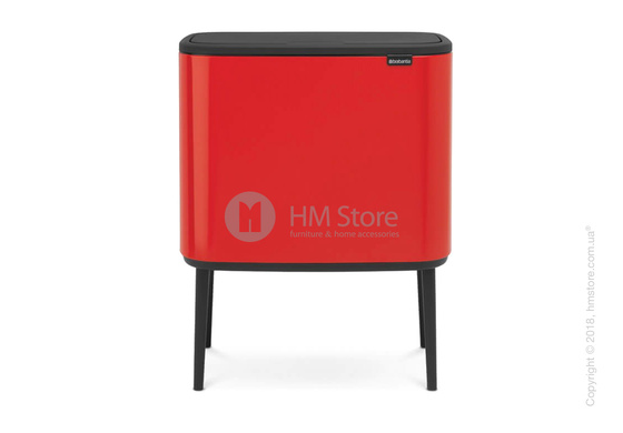 Ведро для сортировки мусора трехсекционное Brabantia Bo Touch Bin 11/11/11 л, Red Ведро для сортировки мусора трехсекционное Brabantia Bo Touch Bin 11/11/11 л, Red