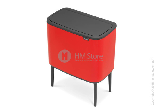 Ведро для сортировки мусора трехсекционное Brabantia Bo Touch Bin 11/11/11 л, Red Ведро для сортировки мусора трехсекционное Brabantia Bo Touch Bin 11/11/11 л, Red