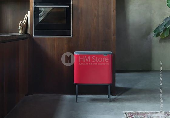 Ведро для сортировки мусора трехсекционное Brabantia Bo Touch Bin 11/11/11 л, Red Ведро для сортировки мусора трехсекционное Brabantia Bo Touch Bin 11/11/11 л, Red