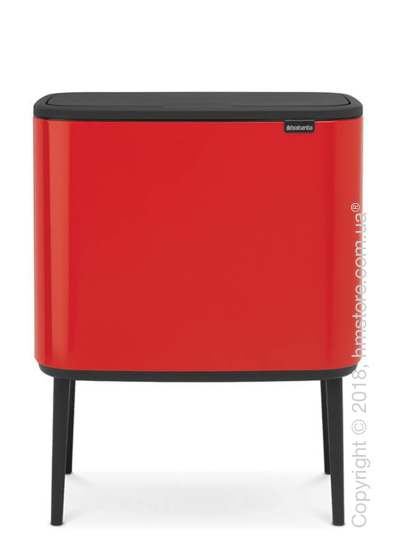 Ведро для сортировки мусора трехсекционное Brabantia Bo Touch Bin 11/11/11 л, Red