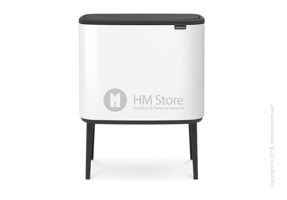 Ведро для сортировки мусора трехсекционное Brabantia Bo Touch Bin 11/11/11 л, White