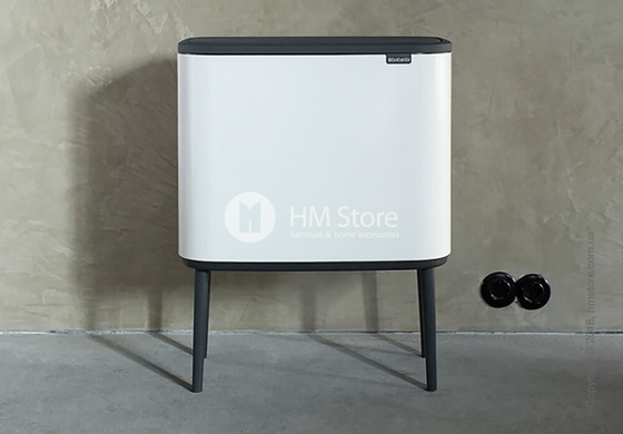 Ведро для сортировки мусора трехсекционное Brabantia Bo Touch Bin 11/11/11 л, White