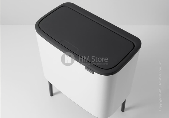Ведро для сортировки мусора трехсекционное Brabantia Bo Touch Bin 11/11/11 л, White