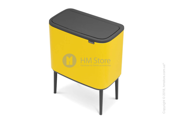 Ведро для сортировки мусора трехсекционное Brabantia Bo Touch Bin 11/11/11 л, Daisy Yellow