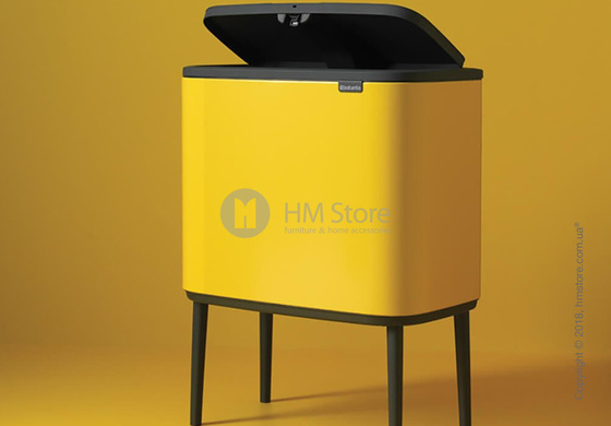 Ведро для сортировки мусора трехсекционное Brabantia Bo Touch Bin 11/11/11 л, Daisy Yellow