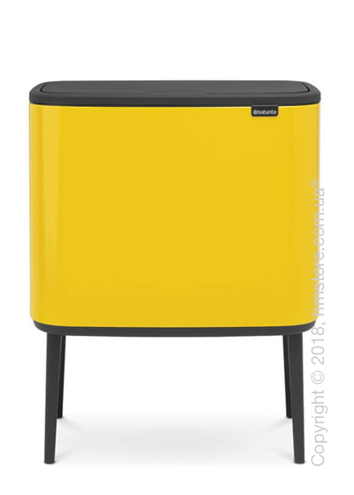 Ведро для сортировки мусора трехсекционное Brabantia Bo Touch Bin 11/11/11 л, Daisy Yellow