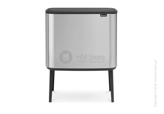 Ведро для сортировки мусора трехсекционное Brabantia Bo Touch Bin 11/11/11 л,  Matt Steel Fingerprint Proof Ведро для сортировки мусора трехсекционное Brabantia Bo Touch Bin 11/11/11 л,  Matt Steel Fingerprint Proof