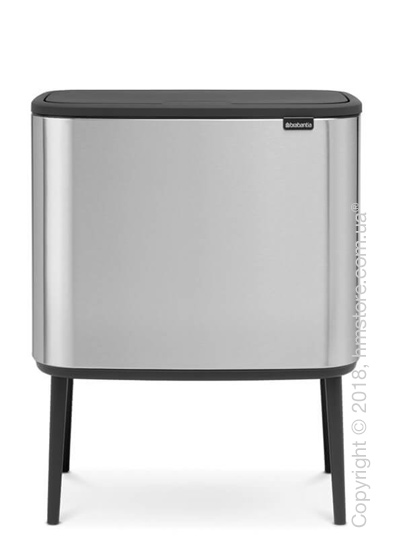 Ведро для сортировки мусора трехсекционное Brabantia Bo Touch Bin 11/11/11 л,  Matt Steel Fingerprint Proof