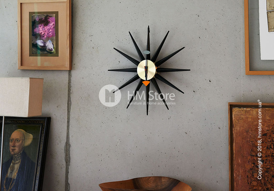Часы настенные Vitra Sunburst Clock, Black