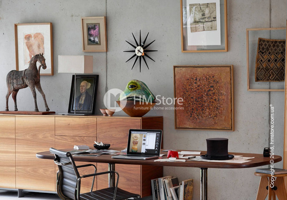 Часы настенные Vitra Sunburst Clock, Black