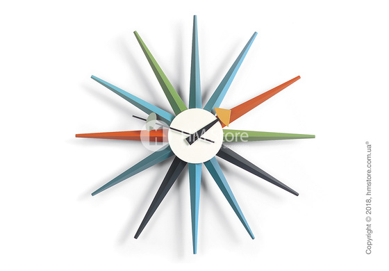 Часы настенные Vitra Sunburst Clock, Multicoloured