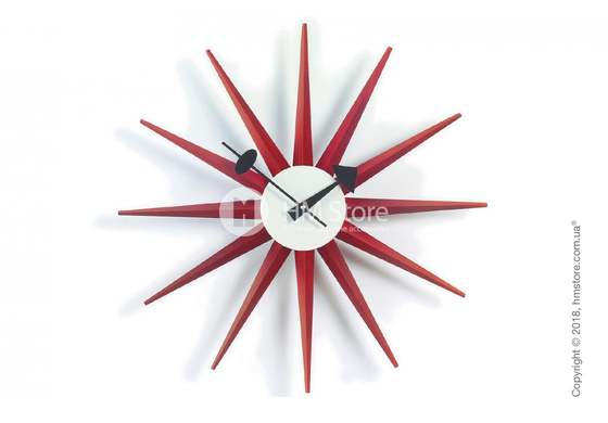 Часы настенные Vitra Sunburst Clock, Red